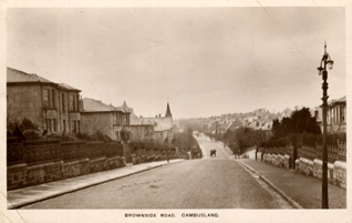 Brownside Road circa 1900 - Card dated 1915 - Published by William Love, Wholesale Stationer, Glasgow 